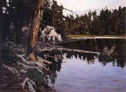 Johnson, Frank Tenney Cove in Yellowstone Park Sweden oil painting artist